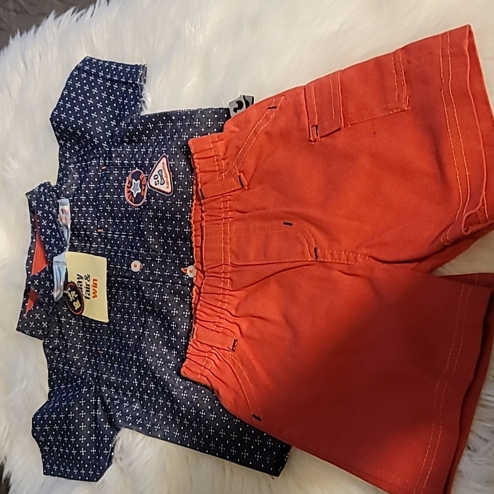 NWT 3 PIECE Set  Shirt Bow Tie And Shorts